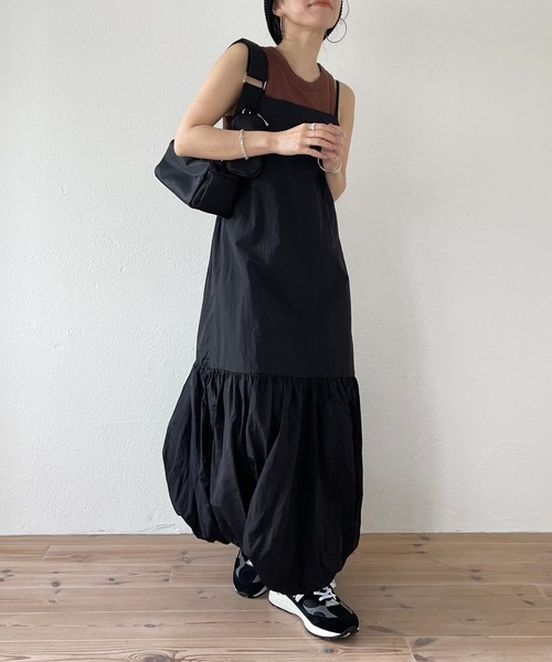 wee9s(ウィークス)の「balloon nylon shaka cami one piece / バルーンナイロンシャカキャミワンピース(ワンピース・レディース・アイボリー/ブラック・FREE)」の15枚目の写真