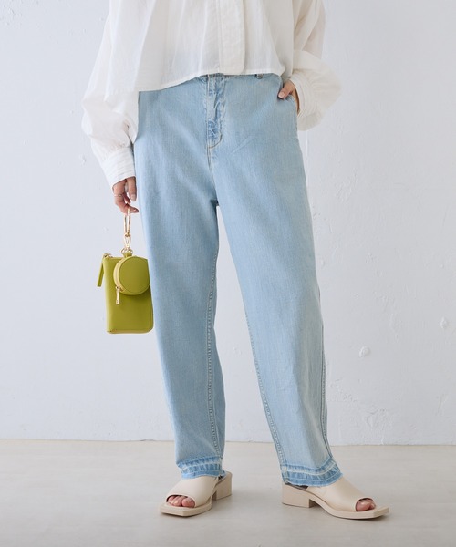 PUal cecin綿麻デニムパンツ pual ce cin ジーンズ デニム デニムパンツ 「25th」綿麻デニム