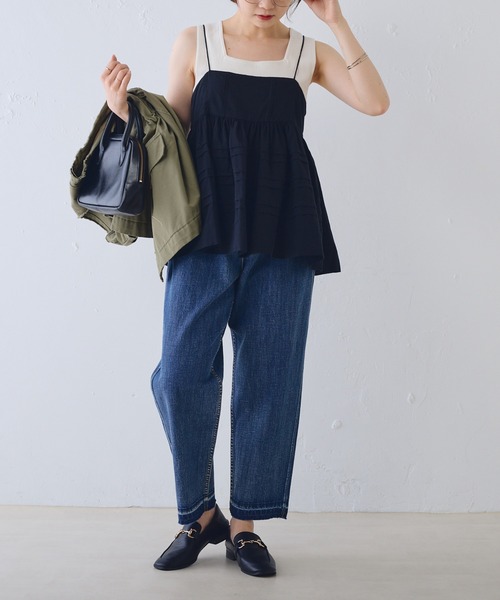 PUal cecin綿麻デニムパンツ pual ce cin ジーンズ デニム デニムパンツ 「25th」綿麻デニム
