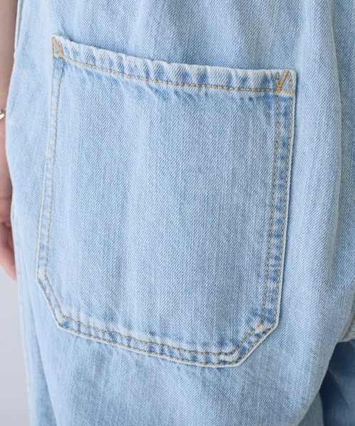 PUAL CE CIN(ピュアルセシン)の「綿麻デニムパンツ(デニムパンツ・レディース・サックスブルー/ブルー・FREE)」の6枚目の写真