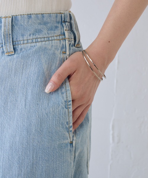 PUAL CE CIN(ピュアルセシン)の「綿麻デニムパンツ(デニムパンツ・レディース・サックスブルー/ブルー・FREE)」の17枚目の写真