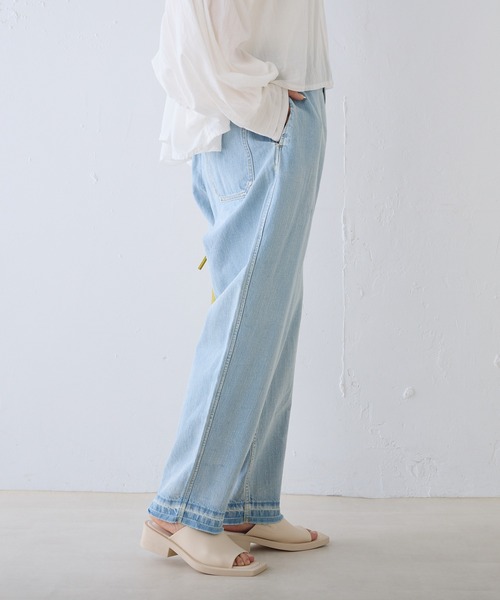 PUAL CE CIN（ピュアルセシン）の「綿麻デニムパンツ（デニム