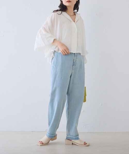 PUal cecin綿麻デニムパンツ pual ce cin ジーンズ デニム デニムパンツ 「25th」綿麻デニム