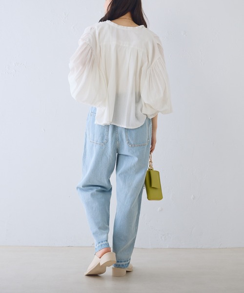 PUAL CE CIN（ピュアルセシン）の「綿麻デニムパンツ（デニム