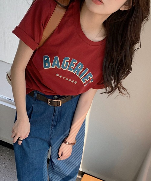 DAY CLOSET（デイ クローゼット）の「レディース ロールアップカレッジロゴTシャツ（Tシャツ/カットソー・レディース・ホワイト/ネイビー/レッド・ONE SIZE）」の14枚目の写真