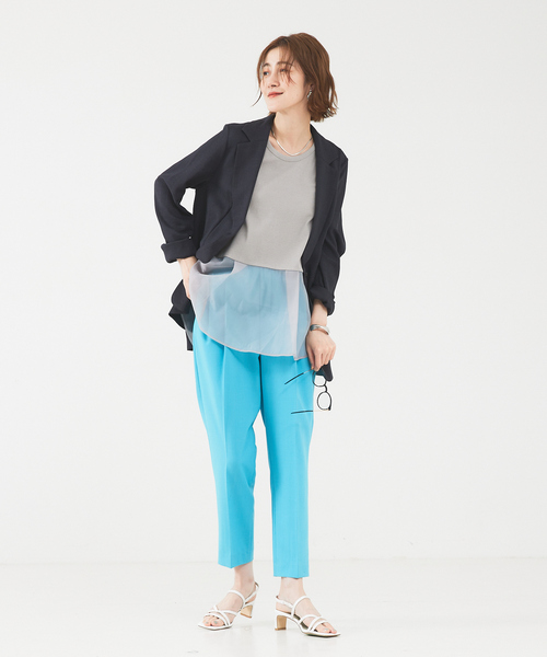 abahouse mavie（アバハウスマヴィ）の「裾シアータンクトップ（タンクトップ・レディース・ブラック/ホワイト/グレー・フリー）」の6枚目の写真