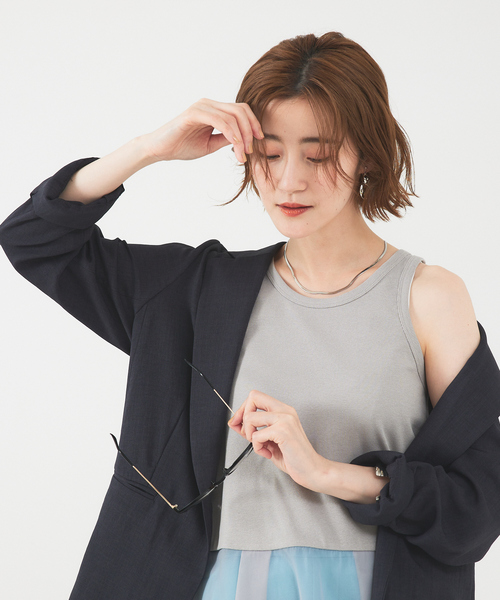 abahouse mavie（アバハウスマヴィ）の「裾シアータンクトップ（タンクトップ・レディース・ブラック/ホワイト/グレー・フリー）」の22枚目の写真