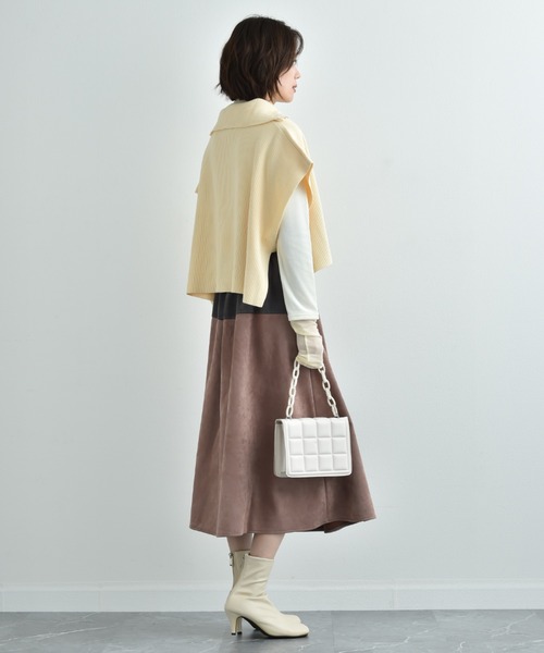 INTERPLANET(インタープラネット)の「スエードブロッキングスカート(スカート・レディース・グリーン/グレー/ベージュ/ブルー・FREE)」の12枚目の写真