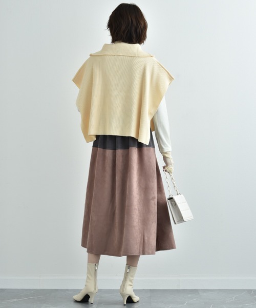 INTERPLANET(インタープラネット)の「スエードブロッキングスカート(スカート・レディース・グリーン/グレー/ベージュ/ブルー・FREE)」の13枚目の写真