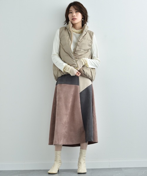 INTERPLANET(インタープラネット)の「スエードブロッキングスカート(スカート・レディース・グリーン/グレー/ベージュ/ブルー・FREE)」の20枚目の写真