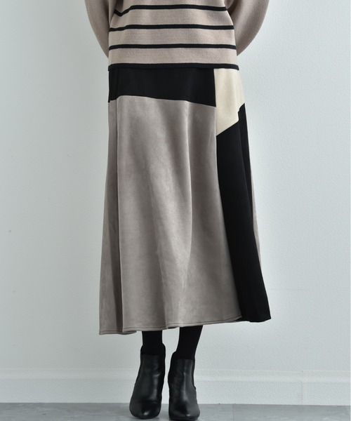 INTERPLANET(インタープラネット)の「スエードブロッキングスカート(スカート・レディース・グリーン/グレー/ベージュ/ブルー・FREE)」の21枚目の写真