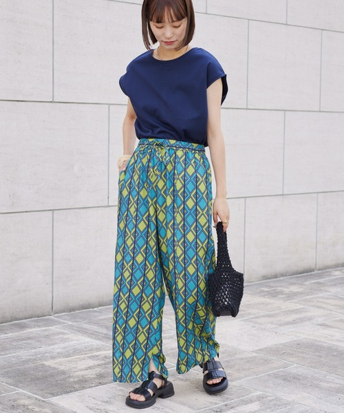 CIAOPANIC TYPY（チャオパニックティピー）の「アフリカンバティック柄タックイージーパンツ（その他パンツ・レディース・グリーン/ブルー/オレンジ・SMALL/MEDIUM）」の9枚目の写真