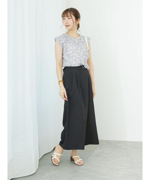 Te chichi TERRASSE（テチチテラス）の「ベルト付スカーチョ（その他パンツ・レディース・ネイビー/ブラウン/ブラック・F）」の6枚目の写真