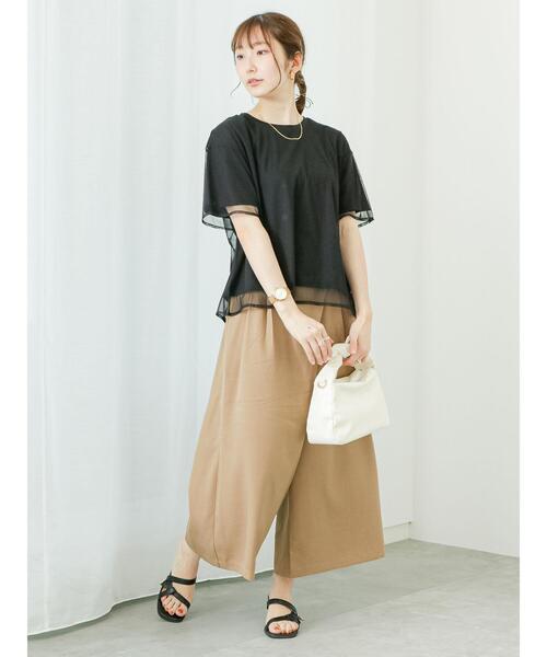 Te chichi TERRASSE（テチチテラス）の「ベルト付スカーチョ（その他パンツ・レディース・ネイビー/ブラウン/ブラック・F）」の15枚目の写真