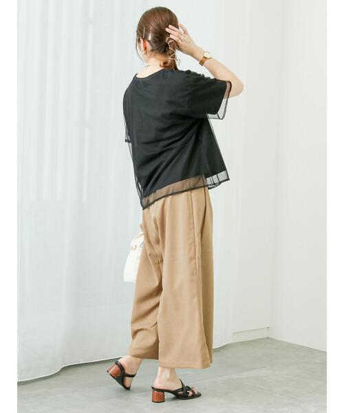 Te chichi TERRASSE（テチチテラス）の「ベルト付スカーチョ（その他パンツ・レディース・ネイビー/ブラウン/ブラック・F）」の17枚目の写真