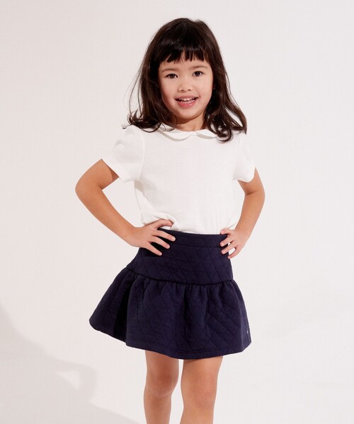 PETIT BATEAU（プチバトー）の「衿付き半袖Ｔシャツ（Tシャツ/カットソー・キッズ・ホワイト/ネイビー・10YEAR/6YEAR/8YEAR/12YEAR）」の4枚目の写真