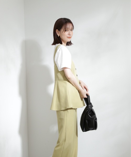 N.(N. Natural Beauty Basic)(エヌエヌナチュラルビューティーベーシック)の「◆ペプラムキャミビスチェ&パンツセットアップ(ワンピース・レディース・ブラック/ナチュラル/イエロー・MEDIUM)」の6枚目の写真