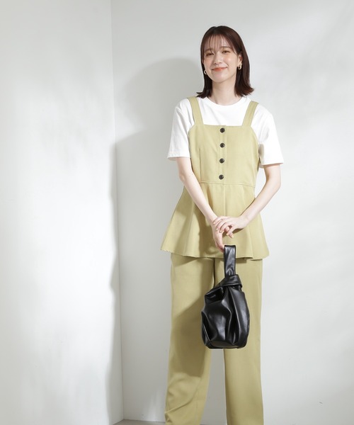 N.(N. Natural Beauty Basic)(エヌエヌナチュラルビューティーベーシック)の「◆ペプラムキャミビスチェ&パンツセットアップ(ワンピース・レディース・ブラック/ナチュラル/イエロー・MEDIUM)」の16枚目の写真