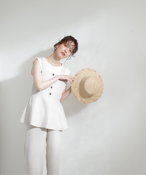 N.(N. Natural Beauty Basic)(エヌエヌナチュラルビューティーベーシック)の「◆ペプラムキャミビスチェ&パンツセットアップ(ワンピース・レディース・ブラック/ナチュラル/イエロー・MEDIUM)」の11枚目の写真