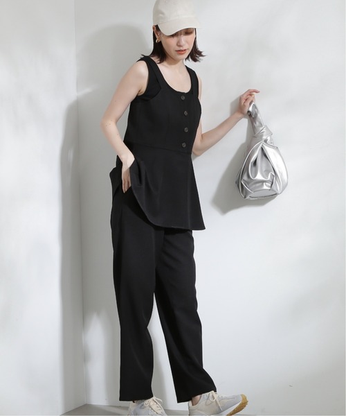 N.(N. Natural Beauty Basic)(エヌエヌナチュラルビューティーベーシック)の「◆ペプラムキャミビスチェ&パンツセットアップ(ワンピース・レディース・ブラック/ナチュラル/イエロー・MEDIUM)」の9枚目の写真