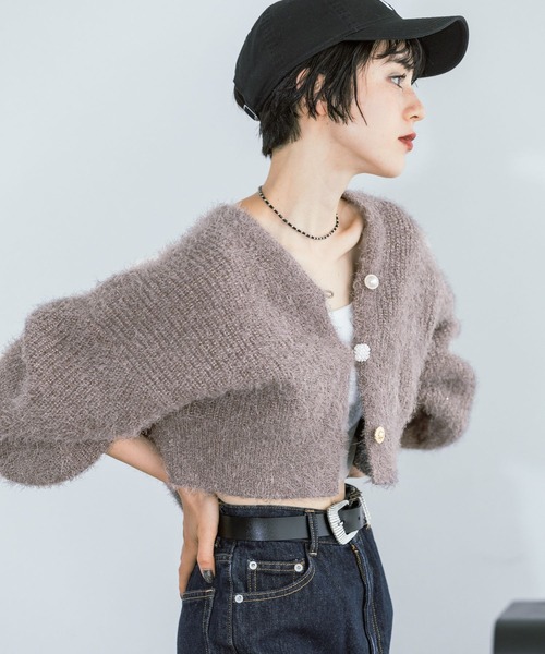 PAGEBOY（ページボーイ）の「シャインフェザーショートカーディガン（カーディガン/ボレロ・レディース・モカ/オフホワイト/ロイヤルブルー/ブラック・FREE）」の21枚目の写真