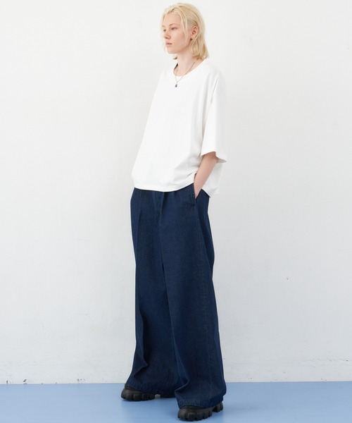 AIVER（アイバー）の「AIVER　ツータックバギーデニムスラックス（デニムパンツ・メンズ・グレー/ブラック/ネイビー/ライトグレー・MEDIUM/LARGE/SMALL）」の12枚目の写真