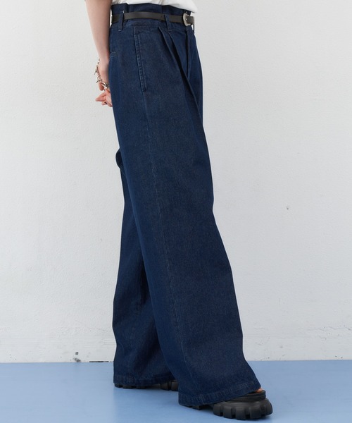 AIVER（アイバー）の「AIVER　ツータックバギーデニムスラックス（デニムパンツ・メンズ・グレー/ブラック/ネイビー/ライトグレー・MEDIUM/LARGE/SMALL）」の7枚目の写真