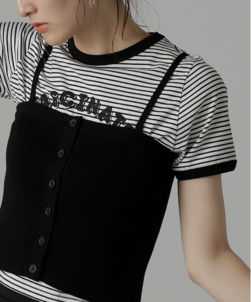 FREE'S MART（フリーズマート）の「◆ベアニットビスチェ（キャミソール・レディース・ブラック/アイボリー・FREE）」の9枚目の写真