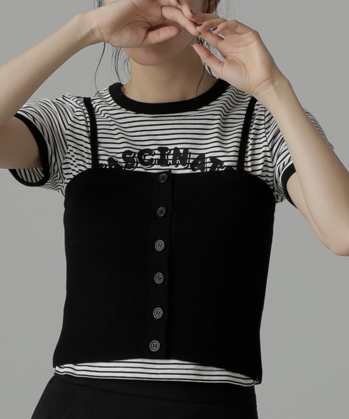 FREE'S MART（フリーズマート）の「◆ベアニットビスチェ（キャミソール・レディース・ブラック/アイボリー・FREE）」の10枚目の写真