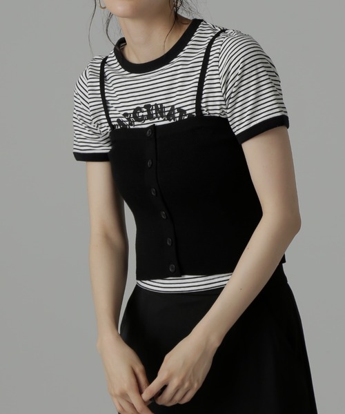 FREE'S MART（フリーズマート）の「◆ベアニットビスチェ（キャミソール・レディース・ブラック/アイボリー・FREE）」の11枚目の写真