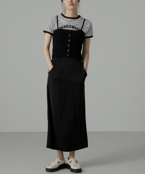 FREE'S MART（フリーズマート）の「◆ベアニットビスチェ（キャミソール・レディース・ブラック/アイボリー・FREE）」の15枚目の写真