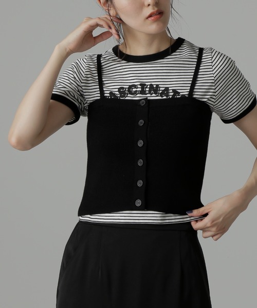 FREE'S MART（フリーズマート）の「◆ベアニットビスチェ（キャミソール・レディース・ブラック/アイボリー・FREE）」の16枚目の写真