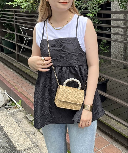 prose verse（プロズヴェール）の「【タンクトップセット】ジャガードペプラムキャミ（キャミソール・レディース・アイボリー/ブラック・MEDIUM）」の3枚目の写真