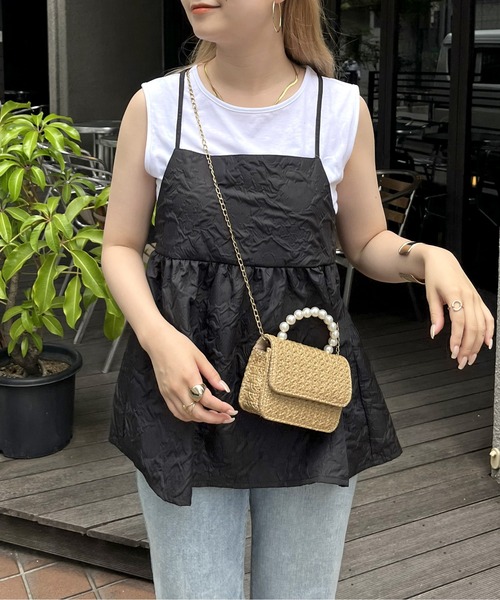 prose verse（プロズヴェール）の「【タンクトップセット】ジャガードペプラムキャミ（キャミソール・レディース・アイボリー/ブラック・MEDIUM）」の10枚目の写真