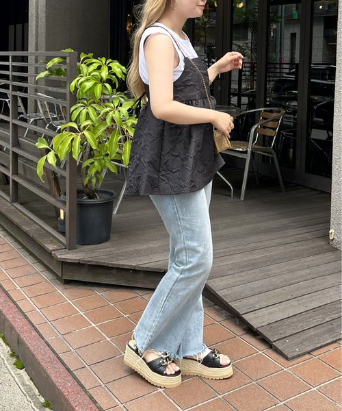 prose verse（プロズヴェール）の「【タンクトップセット】ジャガードペプラムキャミ（キャミソール・レディース・アイボリー/ブラック・MEDIUM）」の16枚目の写真