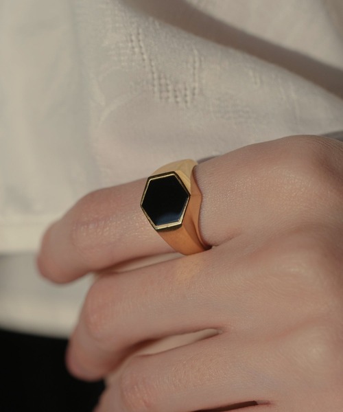 【novice】Hexagon Stone Motif Ring［Silver925］（リング）｜novice（ノーヴィス） 6,134円