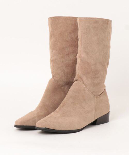 Burner（バーナー）の「【OKUOKU　0909】ブーツ / ポインテッドトゥ / ミドル丈 oku-shoes-684218745661-59 U（ブーツ・レディース・ベージュ/ブラック・39/36/38）」の9枚目の写真