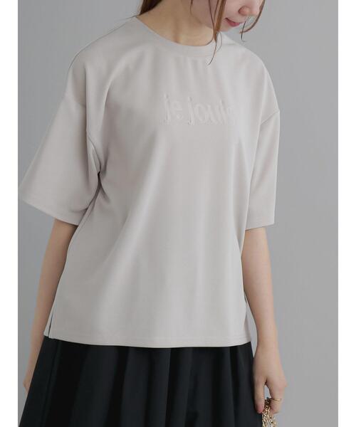 Te chichi（テチチ）の「エンボスロゴTシャツ（Tシャツ/カットソー・レディース・モカ/チャコールグレー/グレー・F）」の7枚目の写真