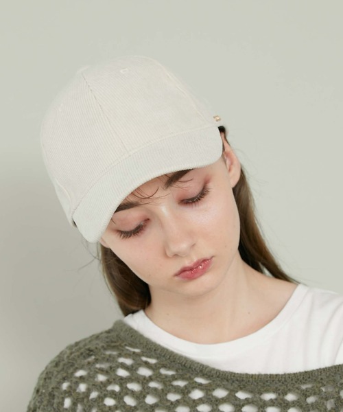 archives（アルシーヴ）の「コーデュロイキャップ（キャップ・レディース・ピンク/アイボリー/ブラック・FREE）」の5枚目の写真