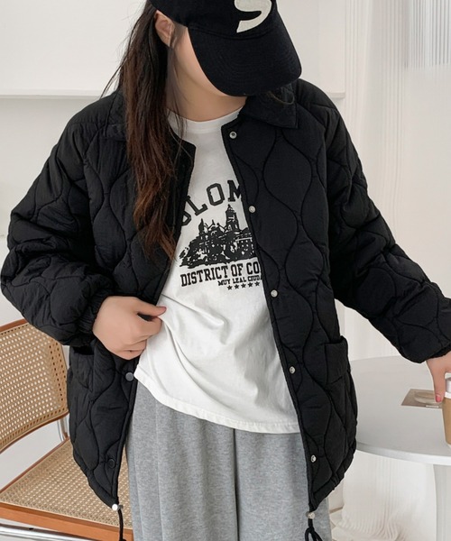 ABITOKYO（アビトーキョー）の「ビックシルエット中綿キルティングジャケット（ダウンジャケット/コート・レディース・アイボリー/ブラック/ブルー/ローズ/イエロー・FREE）」の10枚目の写真