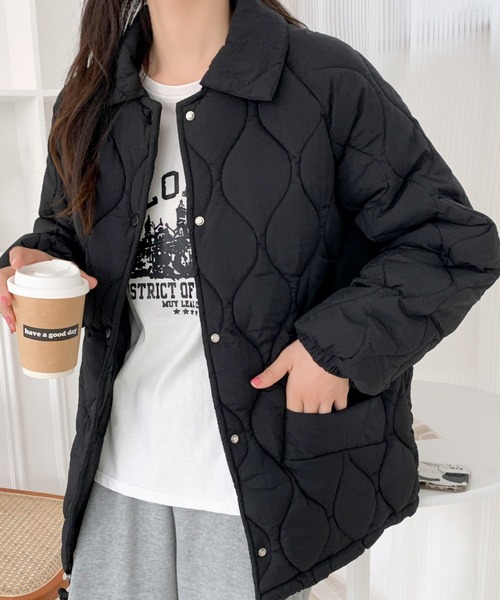 ABITOKYO（アビトーキョー）の「ビックシルエット中綿キルティングジャケット（ダウンジャケット/コート・レディース・アイボリー/ブラック/ブルー/ローズ/イエロー・FREE）」の14枚目の写真