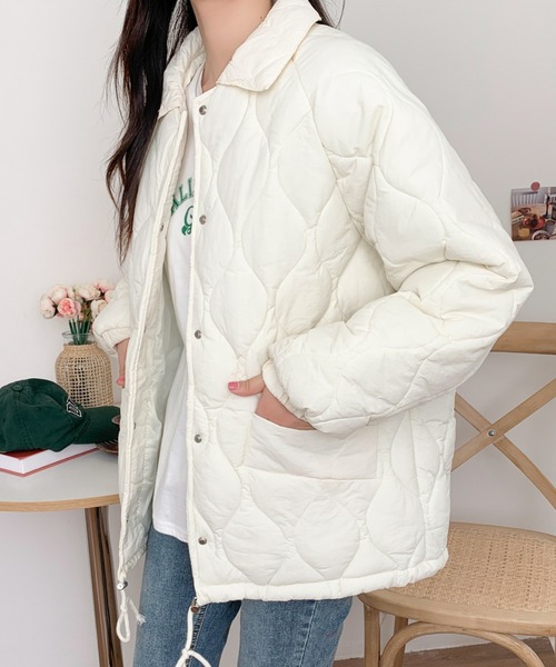 ABITOKYO（アビトーキョー）の「ビックシルエット中綿キルティングジャケット（ダウンジャケット/コート・レディース・アイボリー/ブラック/ブルー/ローズ/イエロー・FREE）」の15枚目の写真