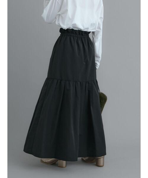 Te chichi（テチチ）の「ドロストギャザーティアードロングスカート（スカート・レディース・モカ/ブラック・F）」の7枚目の写真