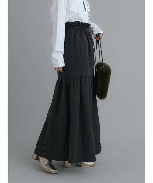 Te chichi（テチチ）の「ドロストギャザーティアードロングスカート（スカート・レディース・モカ/ブラック・F）」の8枚目の写真