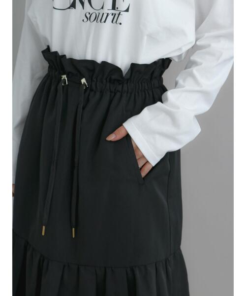 Te chichi（テチチ）の「ドロストギャザーティアードロングスカート（スカート・レディース・モカ/ブラック・F）」の9枚目の写真