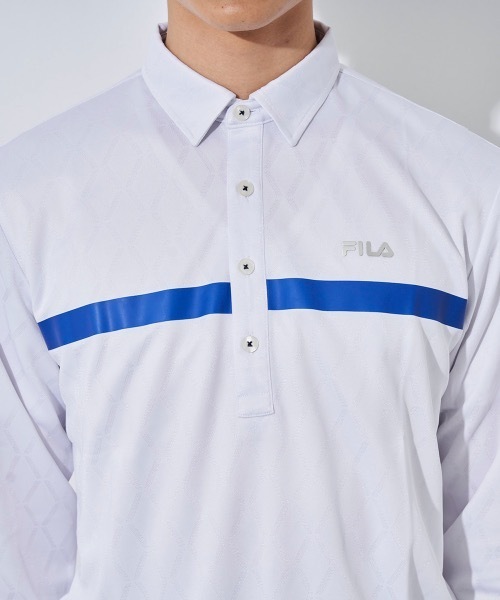 FILA GOLF(フィラゴルフ )の「【FILA GOLF:フィラゴルフ】ロゴ長袖シャツ ゴルフ(シャツ/ブラウス・メンズ・ネイビー/ブルー/ブラック/ホワイト・LARGE/XX-LARGE/X-LARGE/MEDIUM)」の12枚目の写真