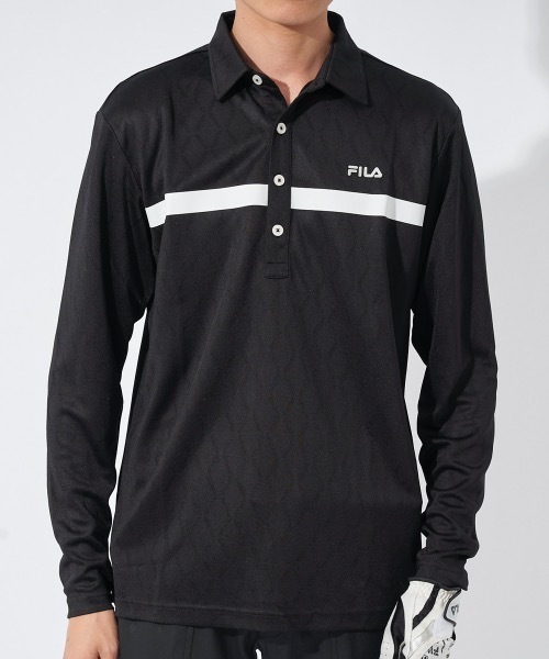 FILA GOLF(フィラゴルフ )の「【FILA GOLF:フィラゴルフ】ロゴ長袖シャツ ゴルフ(シャツ/ブラウス・メンズ・ネイビー/ブルー/ブラック/ホワイト・LARGE/XX-LARGE/X-LARGE/MEDIUM)」の18枚目の写真