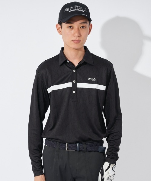FILA GOLF(フィラゴルフ )の「【FILA GOLF:フィラゴルフ】ロゴ長袖シャツ ゴルフ(シャツ/ブラウス・メンズ・ネイビー/ブルー/ブラック/ホワイト・LARGE/XX-LARGE/X-LARGE/MEDIUM)」の16枚目の写真
