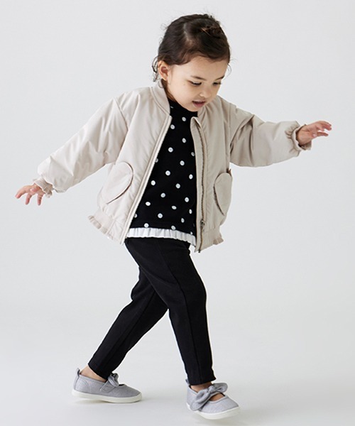 petit main(プティマイン)の「ハートポケットMA-1(ブルゾン・キッズ・アイボリー/ライトベージュ/ネイビー・80cm/90cm/100cm/110cm/120cm/130cm)」の17枚目の写真