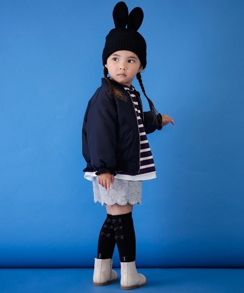 petit main(プティマイン)の「ハートポケットMA-1(ブルゾン・キッズ・アイボリー/ライトベージュ/ネイビー・80cm/90cm/100cm/110cm/120cm/130cm)」の21枚目の写真